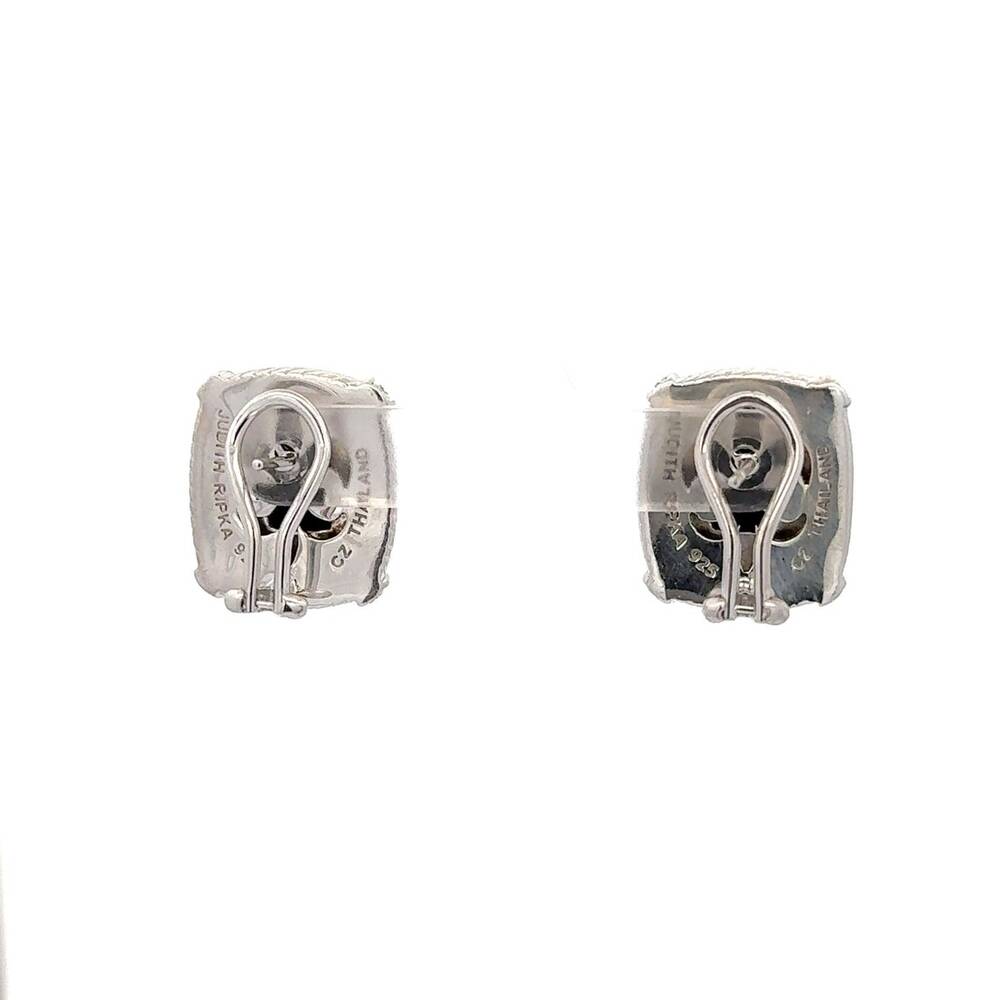 Judith Ripka Black Onyx Square Earrings in Sterling Silver 925 - Picture 5 of 8